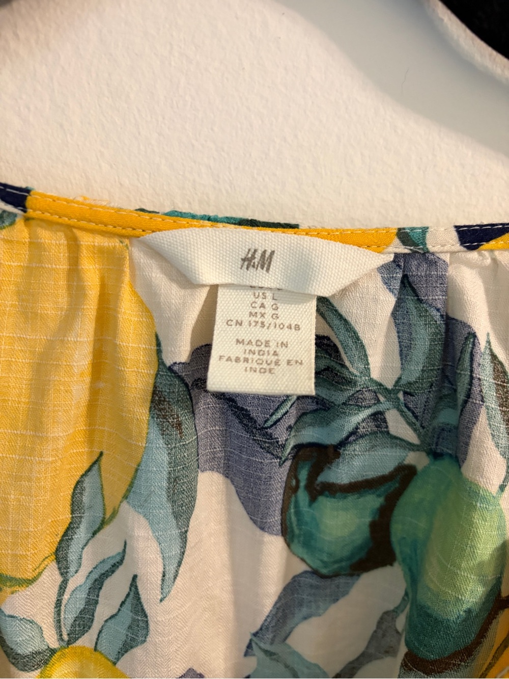 H&M Yellow & White Lemon Print Wrap Mini Dress - Picture 2 of 4